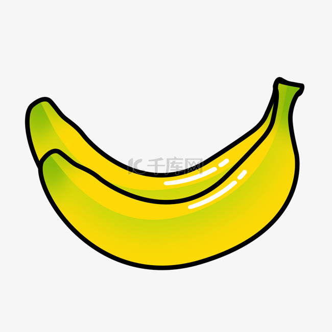 黑边香蕉PSD透明底