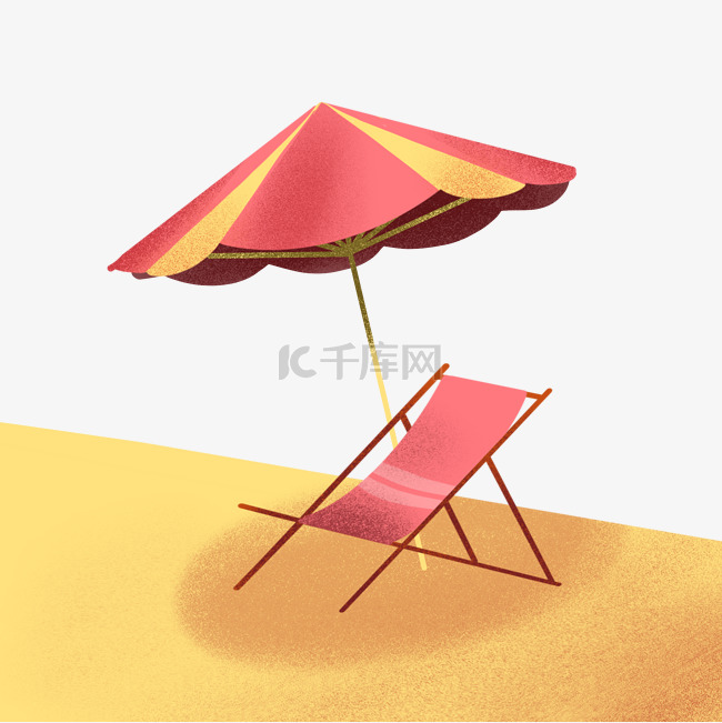 简约夏日海滩休息椅子伞