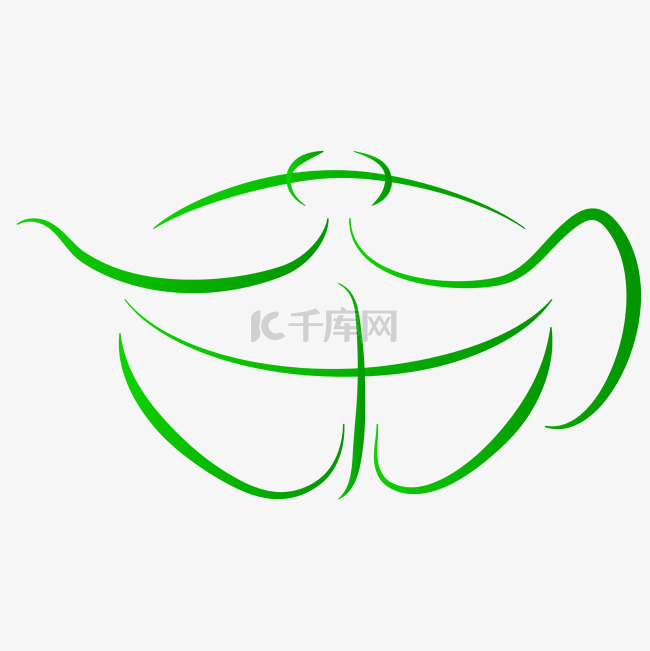 茶字形茶壶矢量免抠png