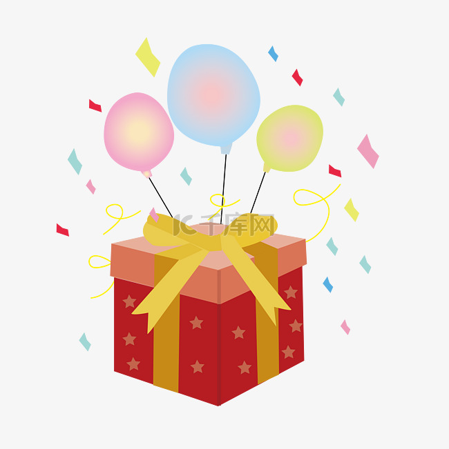 生日庆祝装饰气球礼物盒