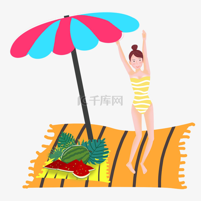 夏季度假人物插画