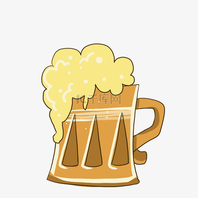 黄色的啤酒装饰插画