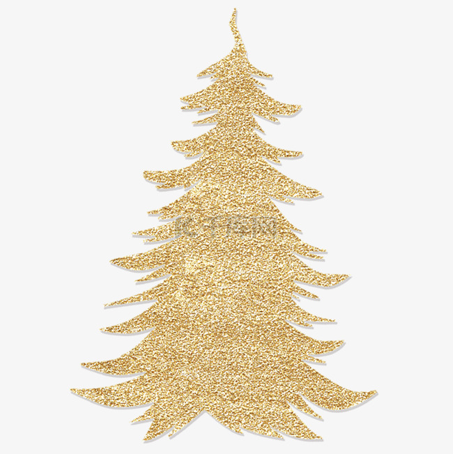 金色的卡通圣诞树