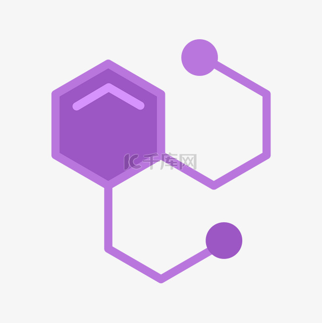 卡通紫色分子结构