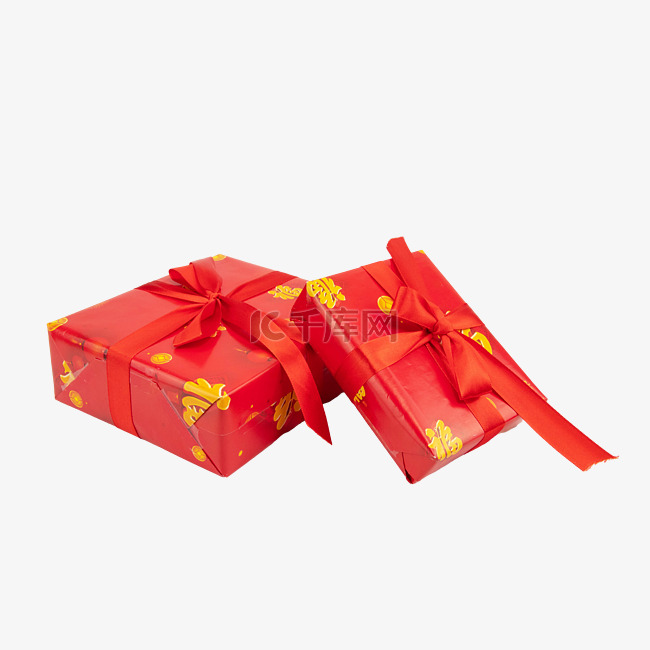 新年新春大红色福字礼物盒