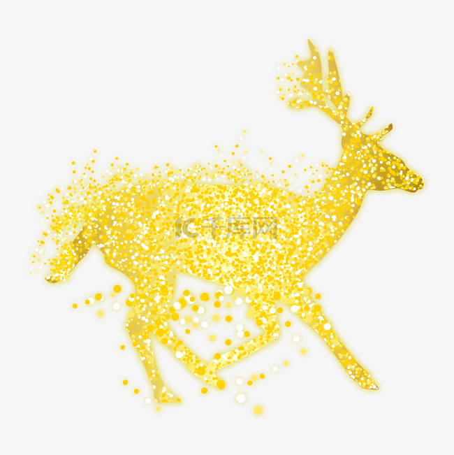 金色炫酷圣诞鹿装饰