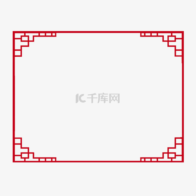 红色中国风线框