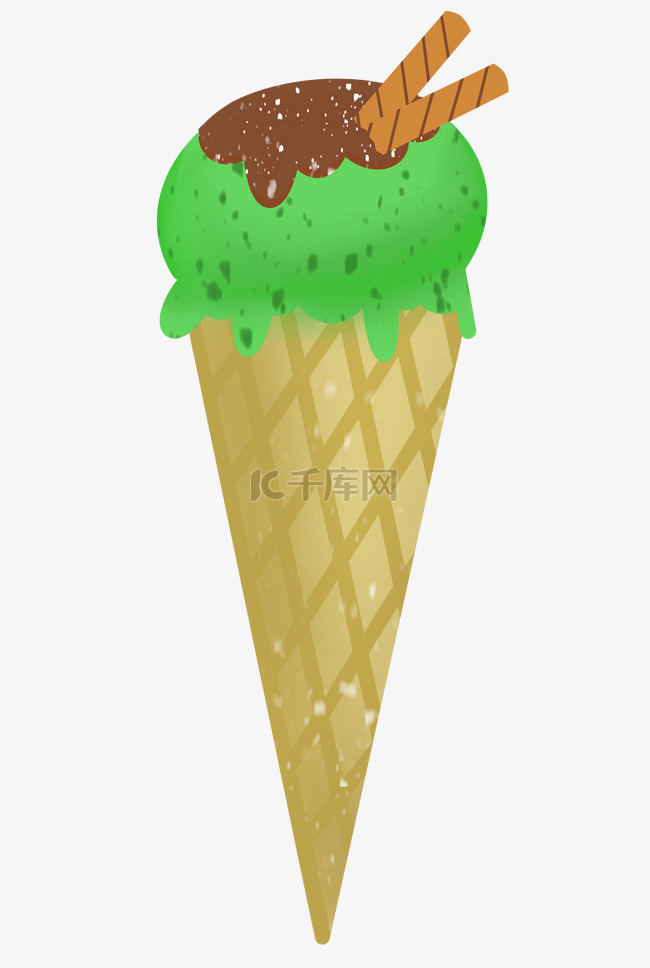 美味绿色冰淇淋