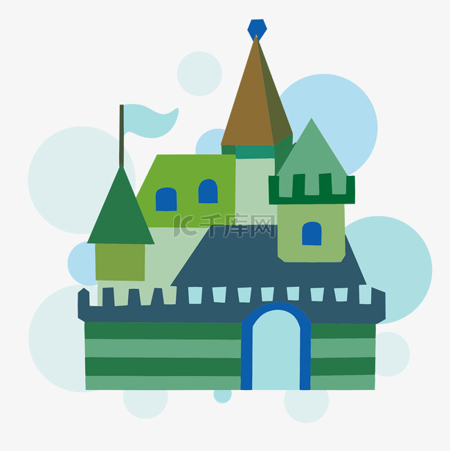 绿色图案城堡