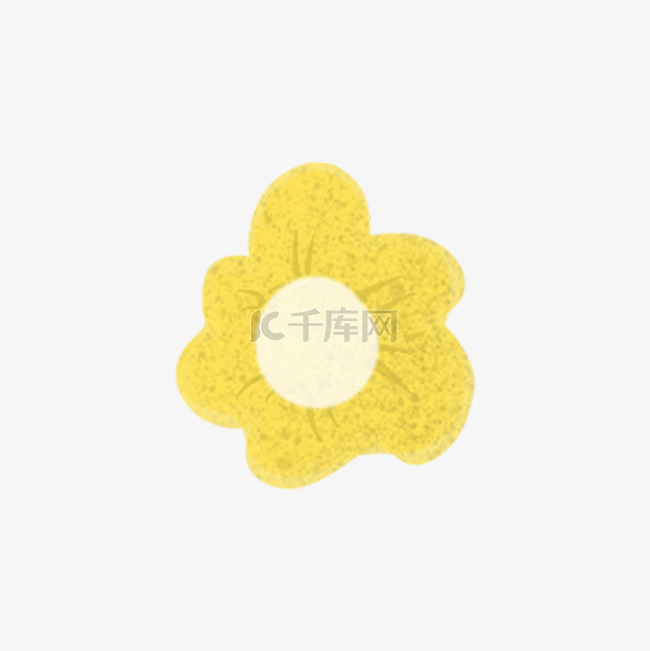 手绘黄色花朵免扣元素