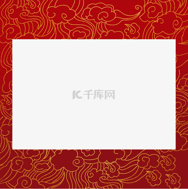 红色中国风拍照相框边框