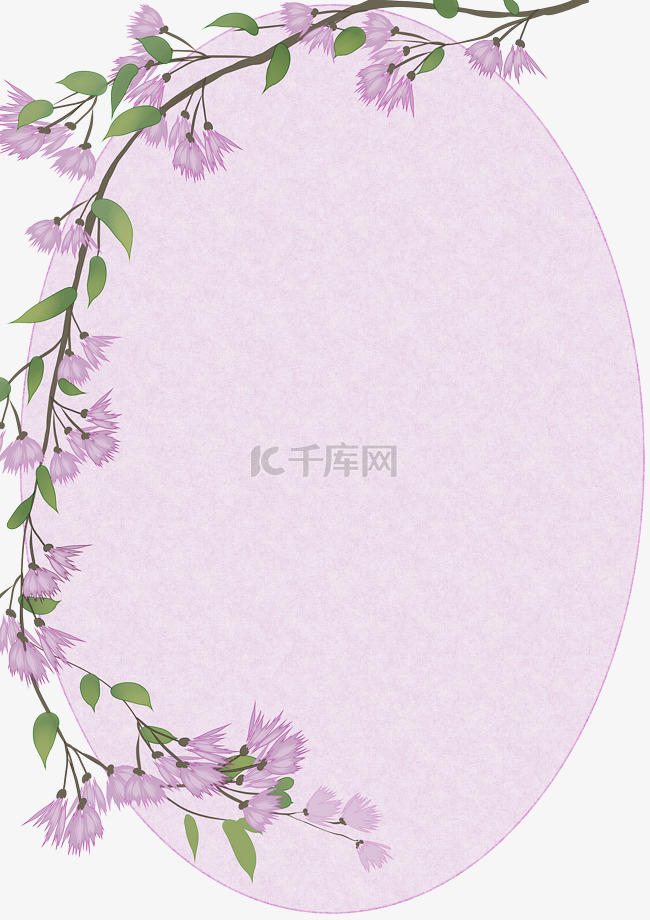 紫色古风花卉边框