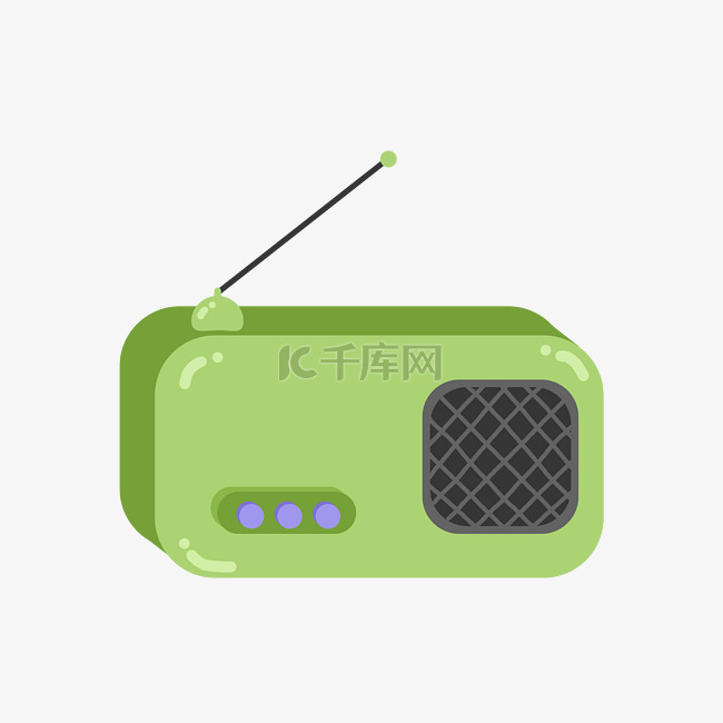 绿色图案收音机插图