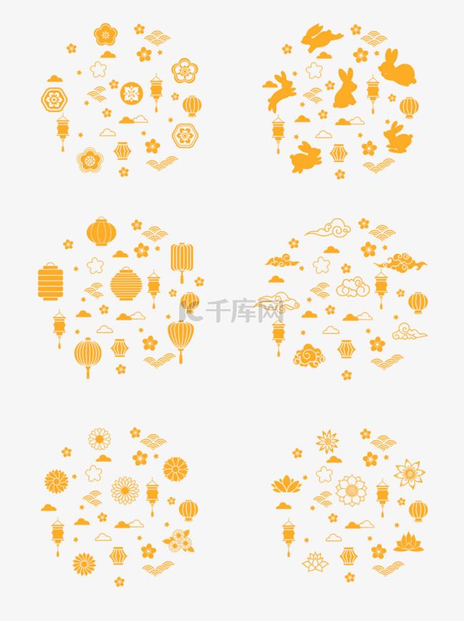 中秋月饼包装底纹元素