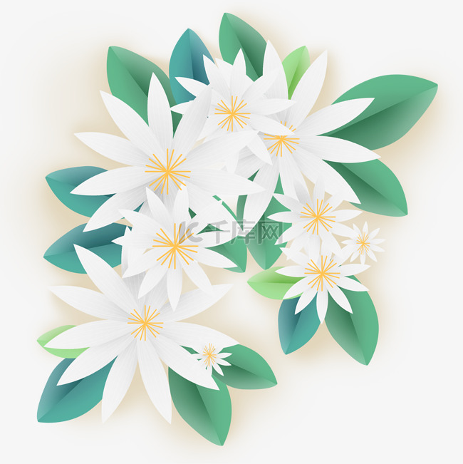 折纸风白色菊花