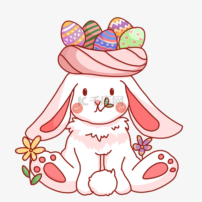 可爱兔子复活节快乐