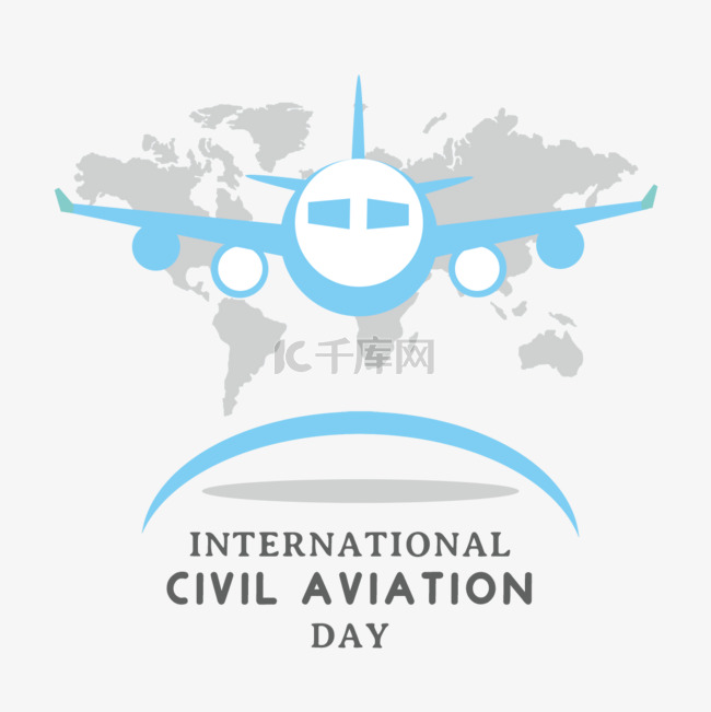 扁平风格international civil aviation day