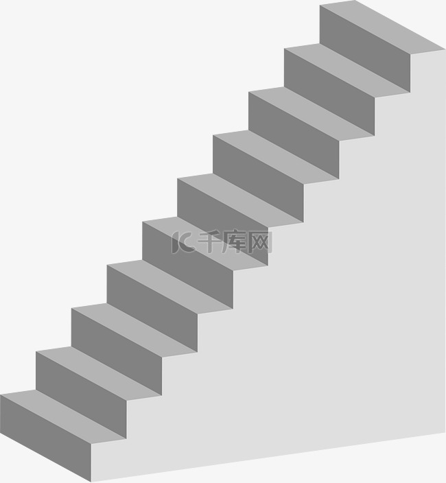 立体形状楼梯白色团队