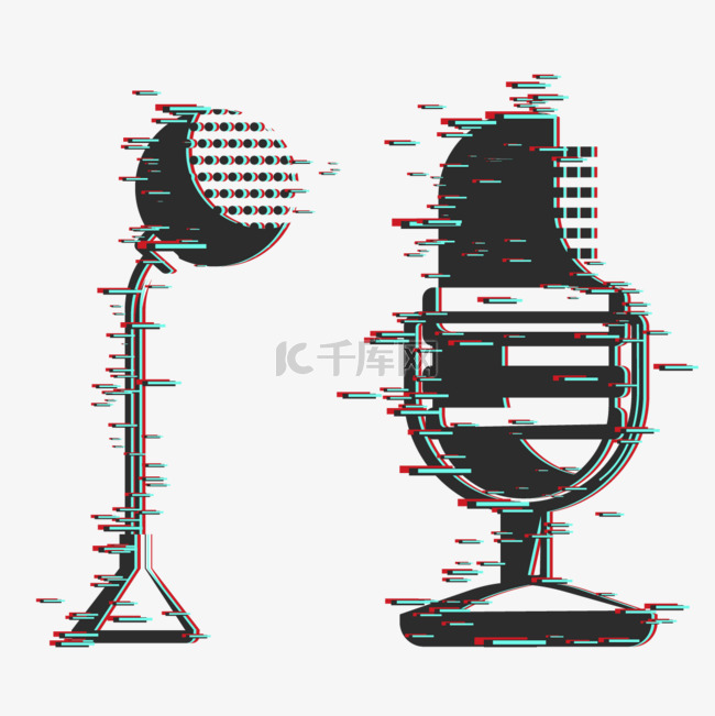 霓虹风格音乐图标话筒