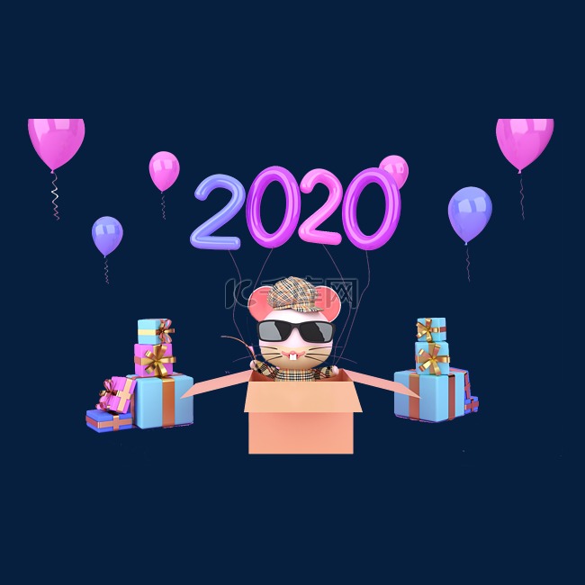 创意鼠年文字2020