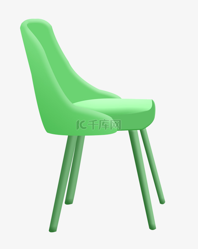 简约绿色椅子插图