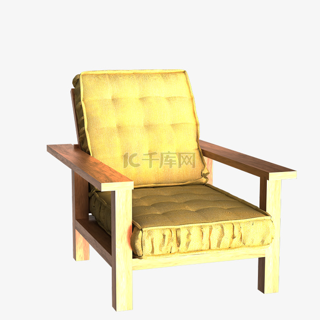 黄色靠背椅简约家具