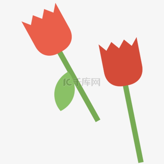 两个红色花朵