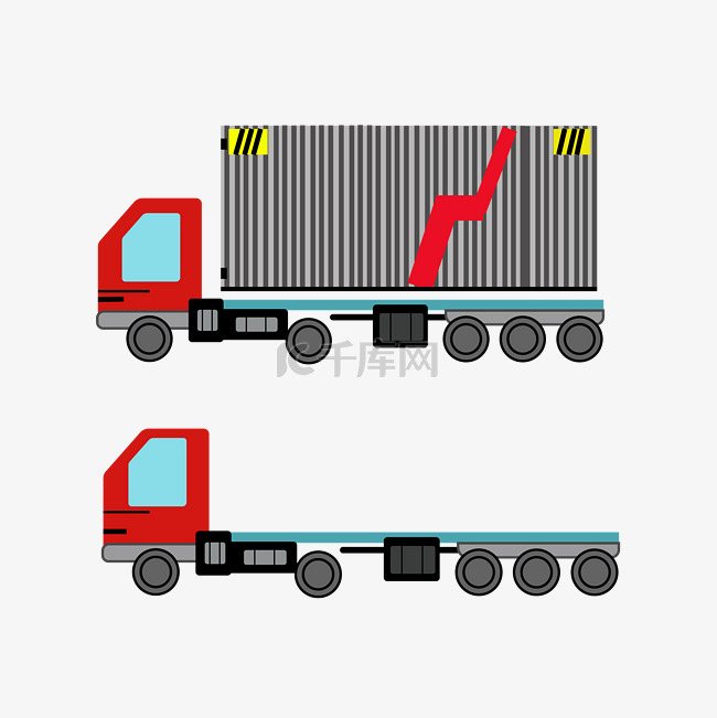 矢量大卡车货车元素
