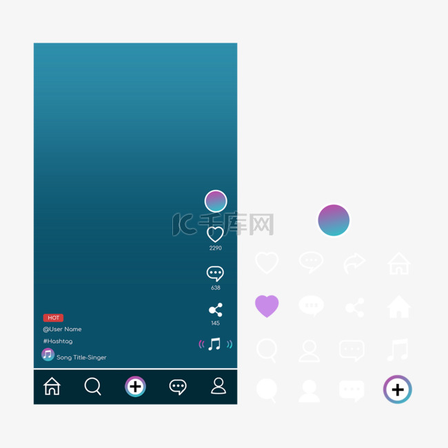 抖音短视频界面图标