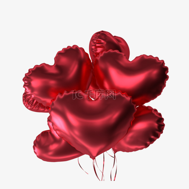 红色立体爱情气球