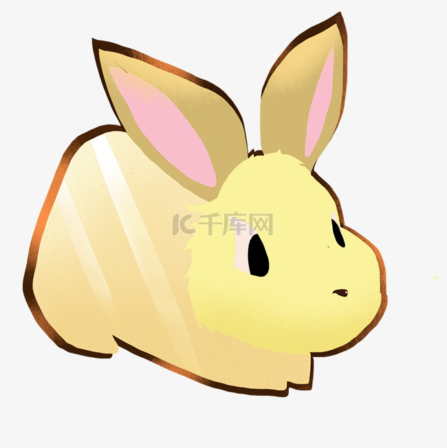 卡通黄色复活节小兔子