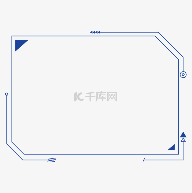 深色科技蓝简约线条漂浮几何边框