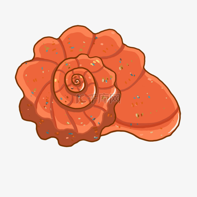 橙色卡通简笔海螺