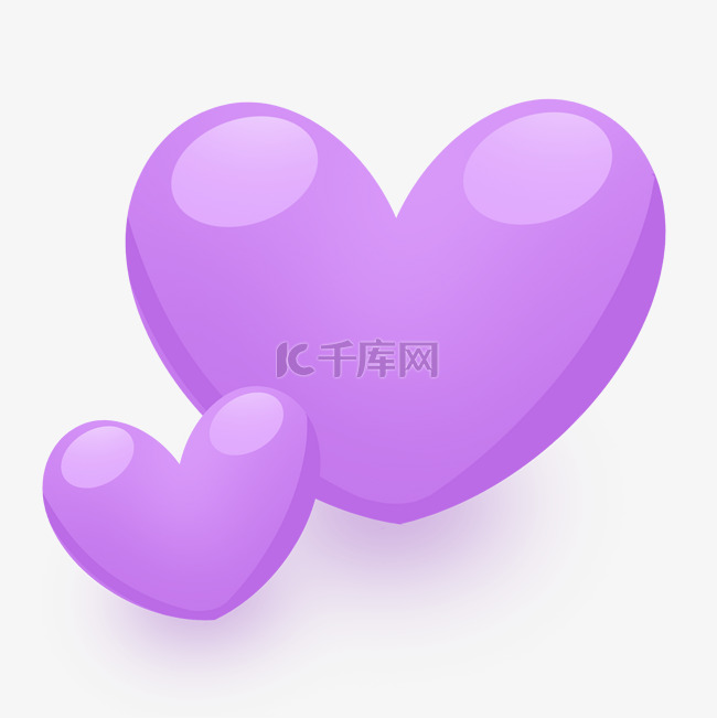 紫色浪漫七夕情人节爱心