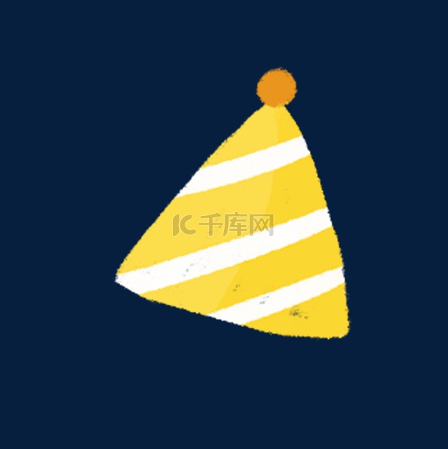 一个黄色的生日帽子