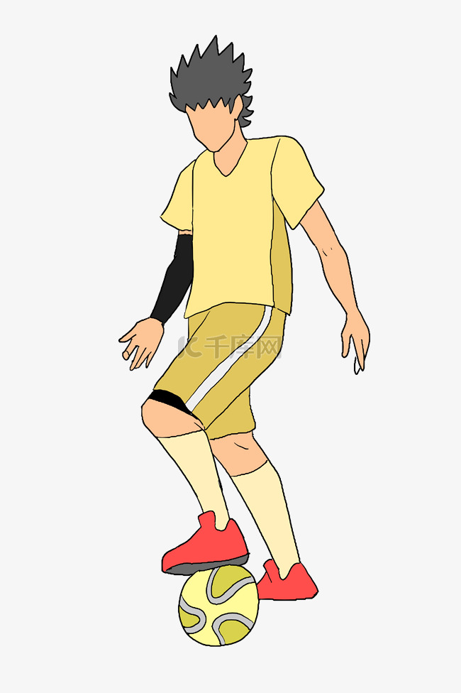 玩足球的男孩插画