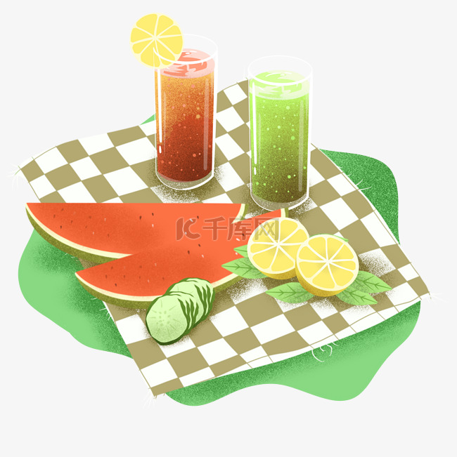 夏日水果清凉西瓜汁饮料