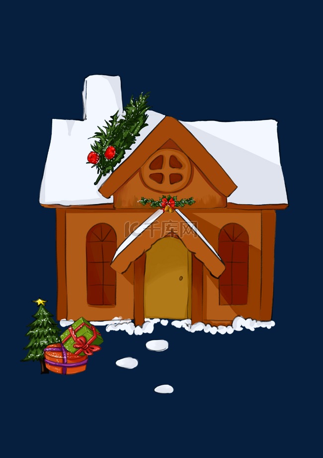 圣诞积雪房屋房子