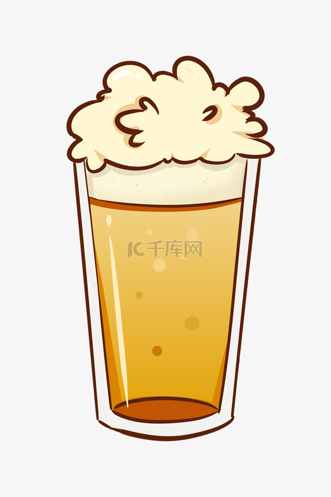 黄色卡通啤酒