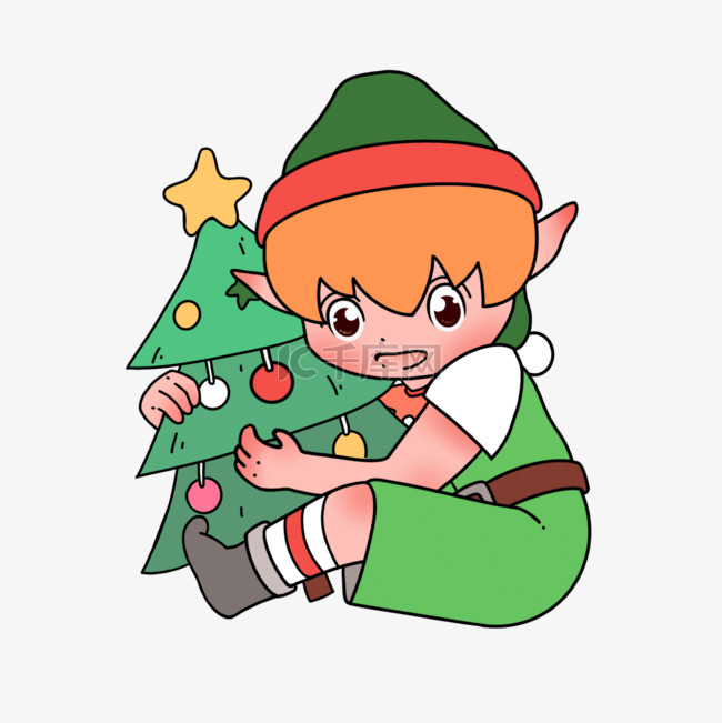 圣诞树圣诞精灵剪贴画christmas elf