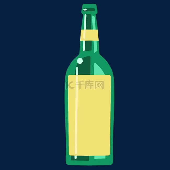 绿色圆形酒瓶插图