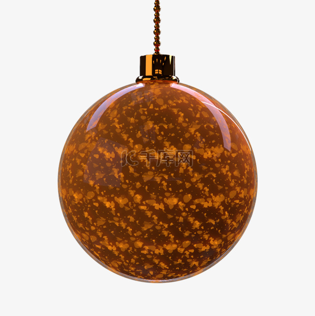 橙色3d质感玻璃光效圣诞球
