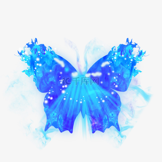 蓝色光效特效蝴蝶