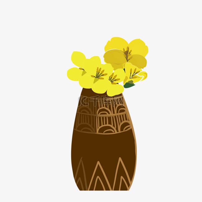 瓶装黄色油菜花插图