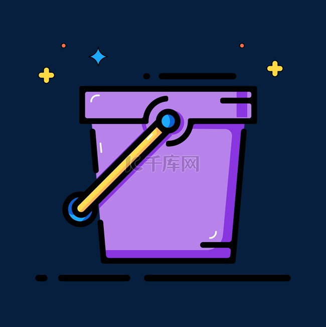 装修用品紫色水桶