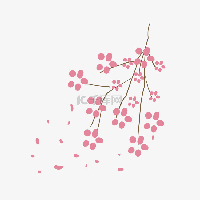 粉色樱花飘落