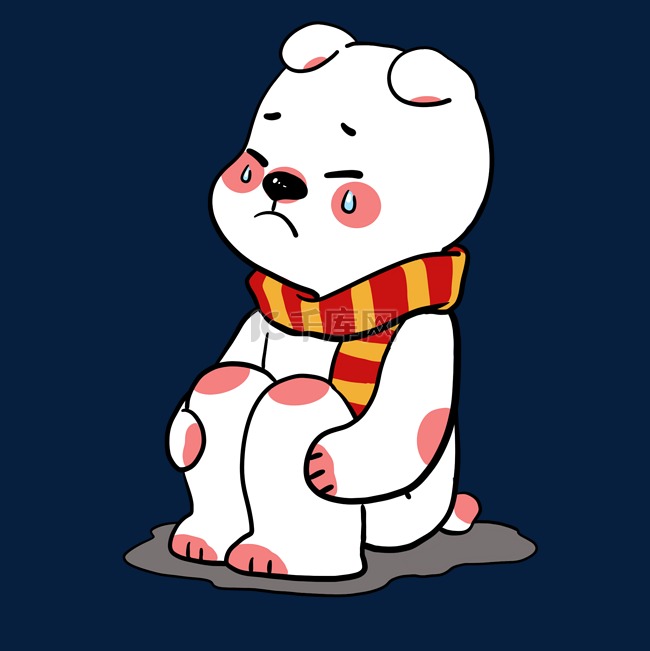 白熊哭泣表情包