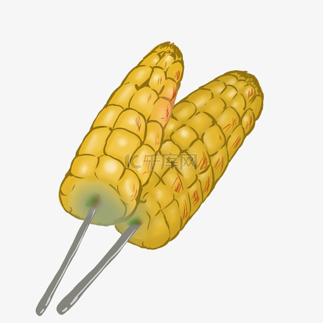 黄色的玉米装饰插画