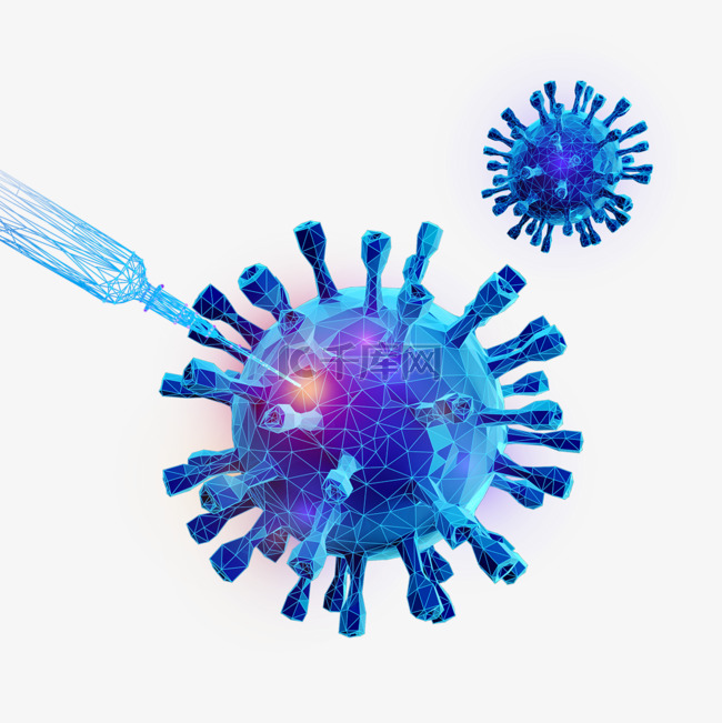 蓝色病毒3d元素