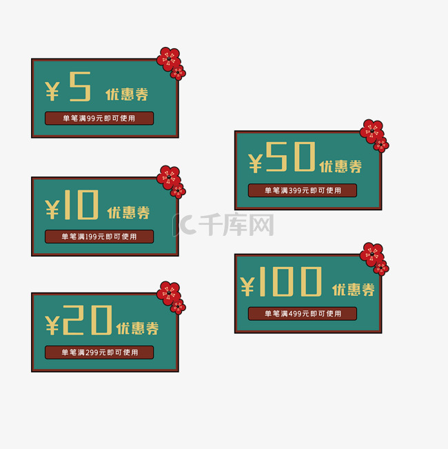 中国风优惠券
